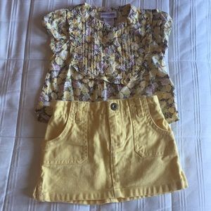 Yellow bright matching girls outfit